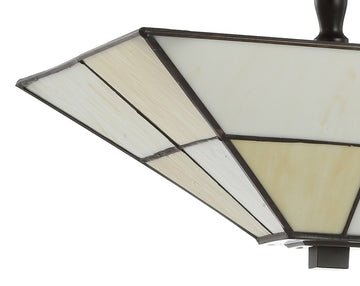 Juliana 15.7" Tiffany Style Glass/Metal LED Semi - JONATHAN Y